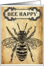 Bee Happy Inspirational Vintage card