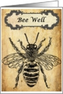 Bee Well Vintage Inspirational card