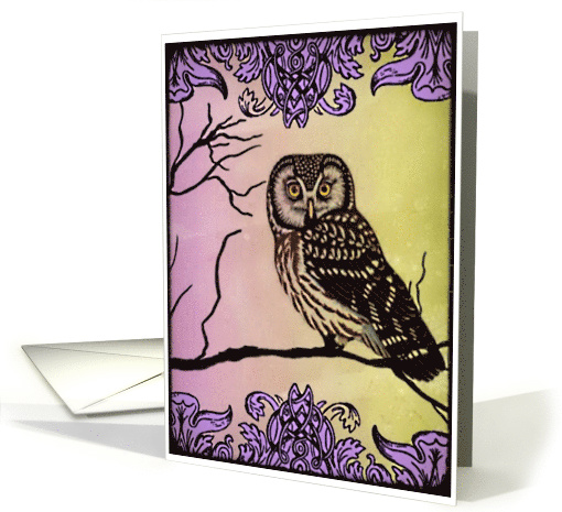 Vintage Owl At Sunset card (797240)