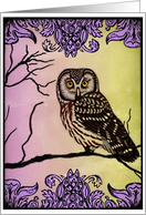 Vintage Owl At Sunset card