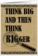 Think Big! Vintage Burlap card