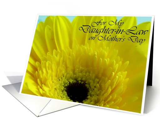 For My Daugher-in-Law on Mother's Day Yellow Gerber Daisy card