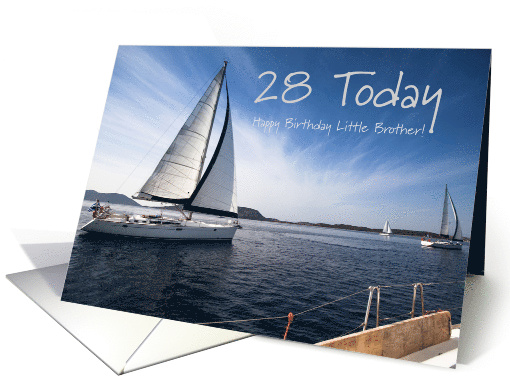 28 Today Boating Birthday Card for little brother card (1352602)