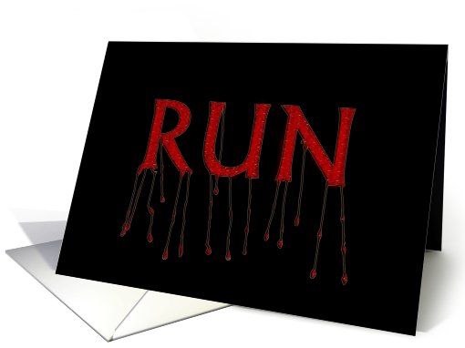 Running Blood Funny Halloween Greeting card (790597)
