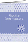 Adoption boy congratulations, blue, white lace, bow, card