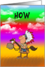 Wedding anniversary humor, indian, pony, rainbow colors, Big Chief, card