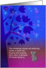 Christmas Mouse, kids starry night poem, Mouse waiting to see Santa card