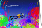 Scuba diver congratulations, completion of scuba diving course card