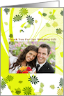 Wedding gift thanks photo card, custom photo, floral design card