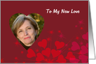 New love Valentine’s day customizable, hearts frame, photo card, card