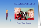 Father’s Day photo card, from your brood, bottle & beer glass, card