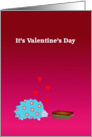 Valentine’s Day humor, hedgehog in love with scrubbing brush, hearts, card
