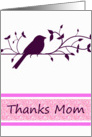 Thanks Mom, bird on a wire card