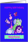 Nephew birthday, Jungle animals, inner verse. card