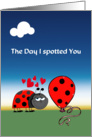 Ladybug Valentine’s Day humor, The day I spotted you, card