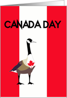 Canada Day, Canada goose, maple lea, Canadian flag stripes card