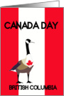 British Columbia Canada Day, Canada goose, maple leaf, flag colors, card