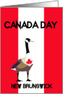 New Brunswick Canada Day, Canada goose, maple leaf, flag colors, card