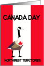 Northwest Territories Canada Day, Canada goose, maple leaf, flag card