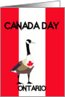 Ontario Canada Day, Canada goose, maple leaf, flag card