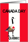 Quebec Canada Day, Canada goose, maple leaf, flag card