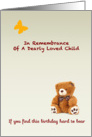 Child remembrance for birthday, teddy bear, card