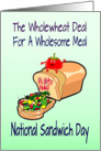 National Sandwich Day, Wholewheat meal deal, card