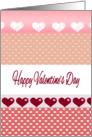 Valentine’s Day hearts, shades of pink and red, card