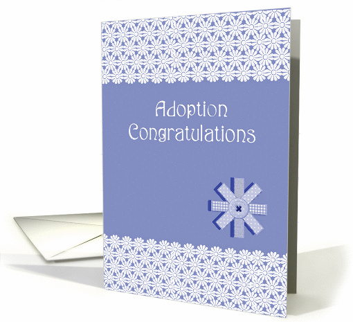 Adoption boy congratulations, blue, white lace, bow, card (1088354)