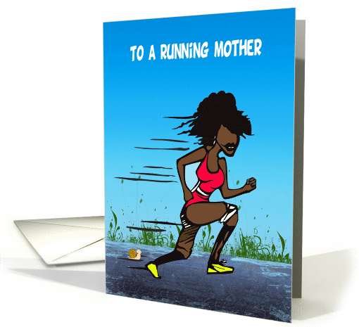 Running mother mother's day, blue sky, snail, runner, card (1092702)