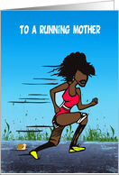 Running mother mother’s day, blue sky, snail, runner, card