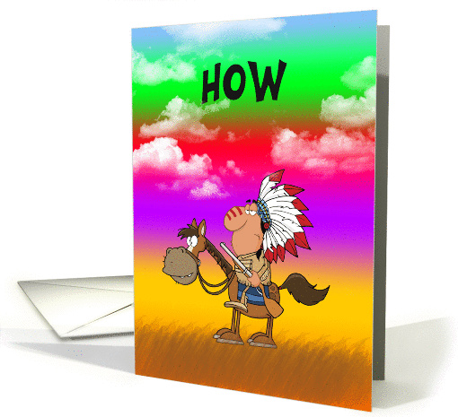 Wedding anniversary humor, indian, pony, rainbow colors,... (1109116)