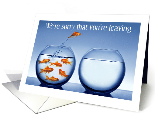 We're sorry you're leaving, fish leaping from bowl, card (1201974)