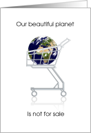 Save Our Planet Day, the earth is not for sale, card