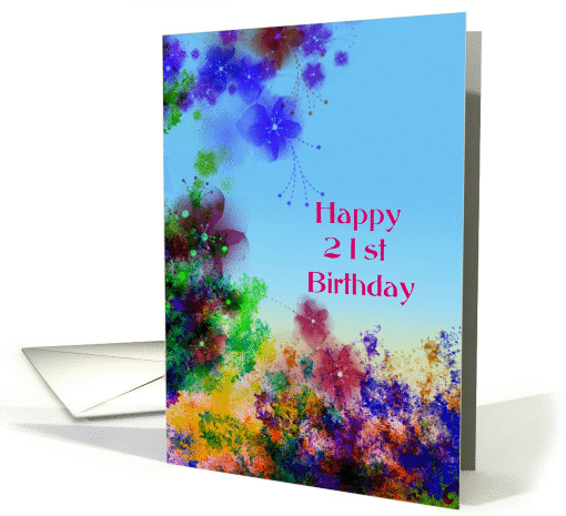 Twenty one, Pretty 21st Birthday card for a female, verse card