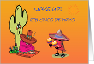 Cinco de Mayo in English, wake up, card