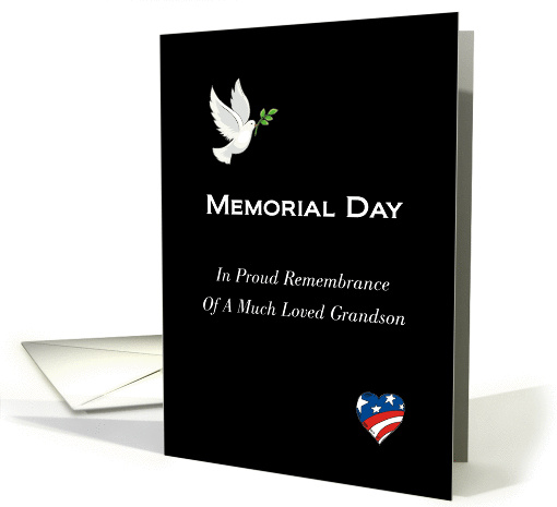 Memorial Day Grandson, much loved, proud remembrance, card (923793)