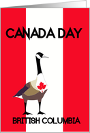 British Columbia Canada Day, Canada goose, maple leaf, flag colors, card