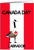 Labrador Canada Day, Canada goose, maple leaf, flag colors, card