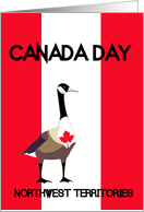 Northwest Territories Canada Day, Canada goose, maple leaf, flag card