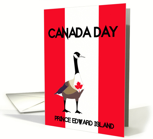 Prince Edward Island Canada Day, Canada goose, maple leaf, flag card