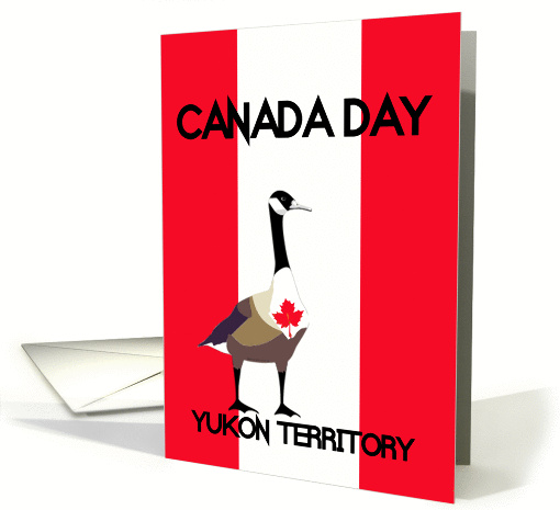 Yukon Territory Canada Day, Canada goose, maple leaf, flag card