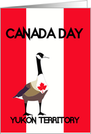 Yukon Territory Canada Day, Canada goose, maple leaf, flag card