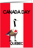 Quebec Canada Day, Canada goose, maple leaf, flag card