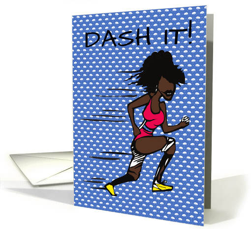 Belated birthday wishes for fellow jogger, Dash it, card (957521)