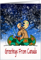 Canadian Christmas Moose, greetings from Canada, card