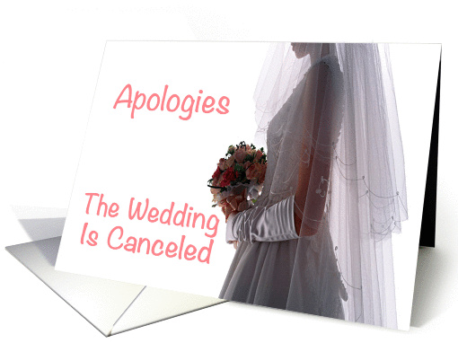 Wedding cancellation apology, white, pink, bride with... (975883)