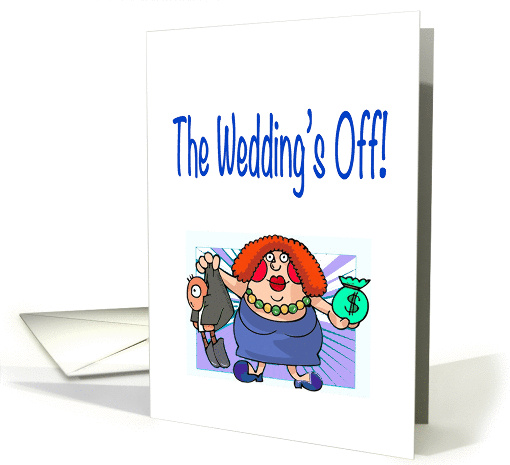 Wedding's Off humor, big cartoon lady holding gold digger... (975991)