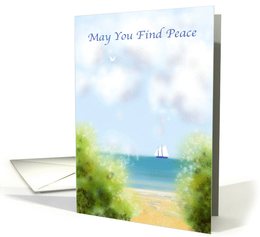 May you find peace, sea, sailing, sand, calm, tranquility, card