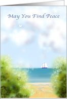 May you find peace, sea, sailing, sand, calm, tranquility, card